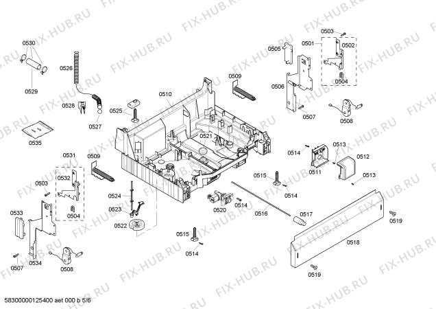 Взрыв-схема посудомоечной машины Bosch SHE33M02UC - Схема узла 05