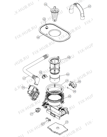 Взрыв-схема посудомоечной машины Asko D3532XL EU   -Titan FI Soft (336969, DW20.4) - Схема узла 04