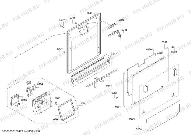 Схема №6 S51T69X5EU с изображением Силовой модуль запрограммированный для посудомойки Bosch 00750222