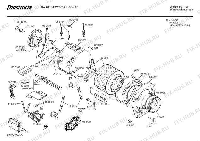 Взрыв-схема стиральной машины Constructa CW20610FG CW2061 - Схема узла 03