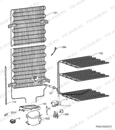 Взрыв-схема холодильника Aeg Electrolux S60360KG1 - Схема узла Cooling system 017