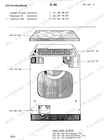 Взрыв-схема посудомоечной машины Rondo (N Rn) ROYAL 88 EL - Схема узла Section1