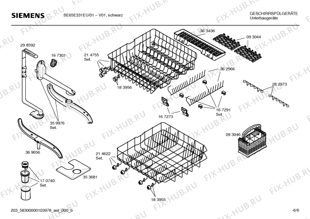 Взрыв-схема посудомоечной машины Siemens SE65E331EU - Схема узла 06