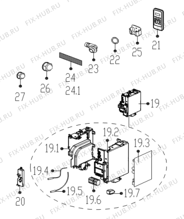 Взрыв-схема кондиционера Gorenje KAS21NF1N (453895) - Схема узла 02