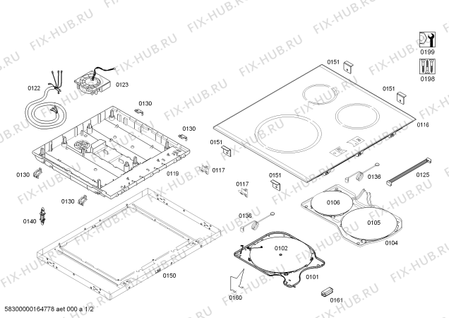 Схема №2 3EB815LP BA.3I.60.SQ.28S.X.Bis с изображением Стеклокерамика для духового шкафа Bosch 00684979