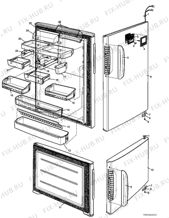 Взрыв-схема холодильника Electrolux ENB5298X - Схема узла Section 2