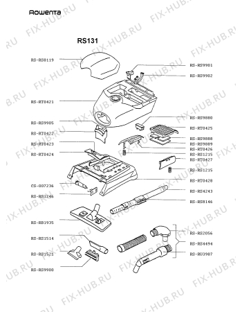 Взрыв-схема пылесоса Rowenta RS131 - Схема узла RS131IT_.__2
