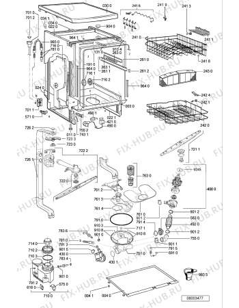 Схема №2 ADP 4420 WH с изображением Обшивка для электропосудомоечной машины Whirlpool 481245372463