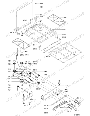 Схема №2 ACM 970 с изображением Панель для плиты (духовки) Whirlpool 481244038793