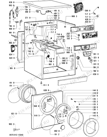 Схема №2 AWM 6222 с изображением Обшивка для стиралки Whirlpool 481245214145