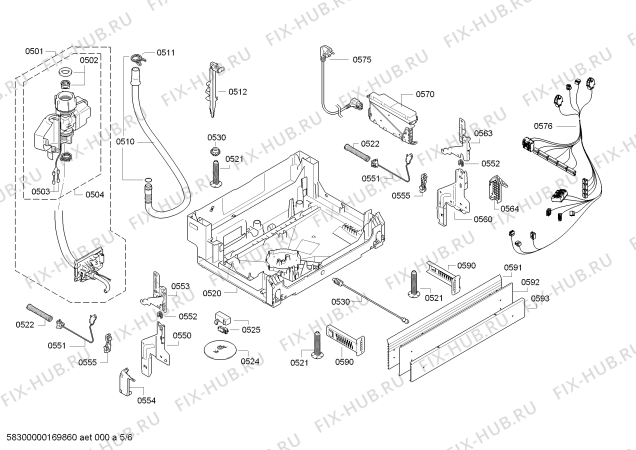 Взрыв-схема посудомоечной машины Siemens SN46T597SK - Схема узла 05
