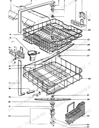Взрыв-схема посудомоечной машины Indesit LV12253S (F008504) - Схема узла