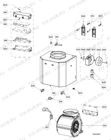 Взрыв-схема вытяжки Electrolux EFC9540X/GB - Схема узла Section 4