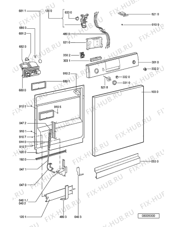 Схема №2 GSFS 4316 WS с изображением Обшивка для посудомоечной машины Whirlpool 481245373394
