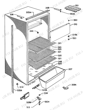 Взрыв-схема холодильника Unknown KI224-3 - Схема узла C10 Cabinet/Interior