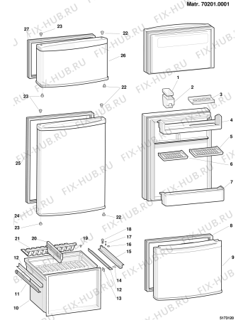 Схема №3 EDF2703XTK (F013793) с изображением Дверка для холодильной камеры Indesit C00052493