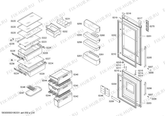 Схема №4 3KR7968P с изображением Вентиляционный канал для холодильника Bosch 11010002