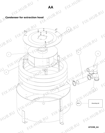 Схема №18 AFO 398 с изображением Запчасть для комплектующей Whirlpool 483286012087