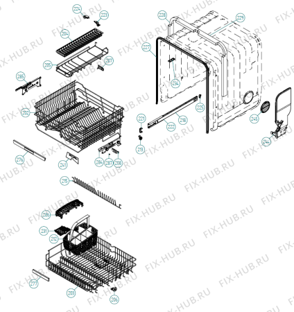 Взрыв-схема посудомоечной машины Pelgrim GVW998RVS-P01 XXL NL   -Titan FI Soft (341730, DW70.3) - Схема узла 02