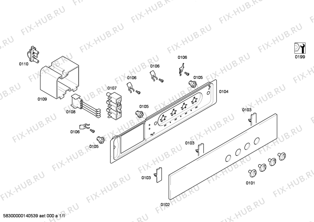 Схема №1 3AE350B Set control balay blanco с изображением Передняя часть корпуса для духового шкафа Bosch 00675310