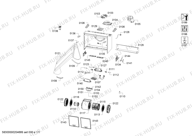 Схема №1 DWA06E652 Bosch с изображением Крышка для вентиляции Bosch 12014171