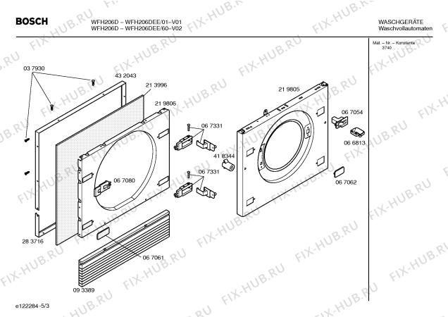 Схема №4 WFH206DEE Bosch WFH 206D с изображением Инструкция по эксплуатации для стиральной машины Bosch 00584080