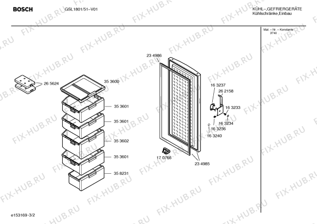 Взрыв-схема холодильника Bosch GSL1801 - Схема узла 02