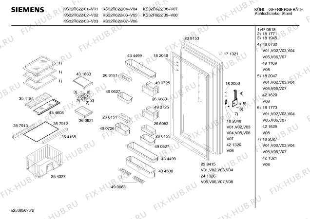 Взрыв-схема холодильника Siemens KS32R622 - Схема узла 02