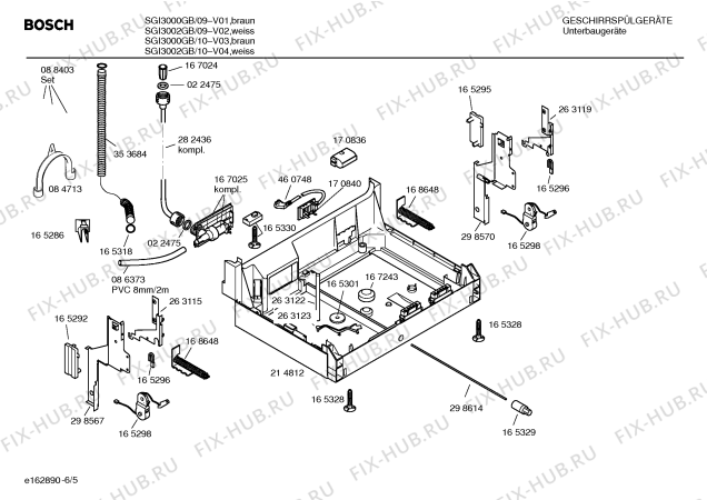 Схема №5 SGI3002GB с изображением Панель управления для посудомоечной машины Bosch 00355544