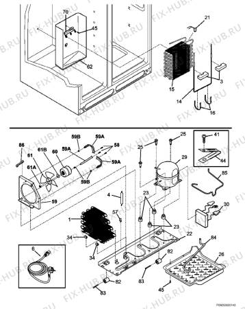 Взрыв-схема холодильника Electrolux ENL6298KK1 - Схема узла Cooling system 017