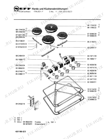 Взрыв-схема плиты (духовки) Neff 1117948233 1794/831F - Схема узла 03