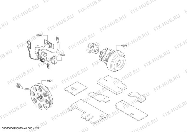 Взрыв-схема пылесоса Bosch BGL45202 Bosch Maxx'x - Схема узла 02