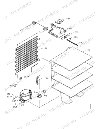Взрыв-схема холодильника Aeg ARC1273-4GS - Схема узла Functional parts