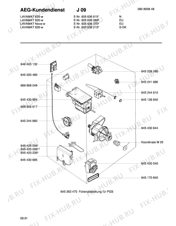 Взрыв-схема стиральной машины Aeg LAVNOVA WS - Схема узла Electrical equipment 268