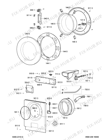 Схема №4 WA 5065 с изображением Шланг для стиралки Whirlpool 481253018063