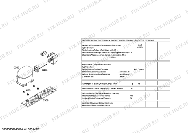 Взрыв-схема холодильника Bosch KTG14N12NE - Схема узла 03