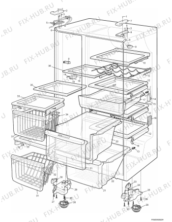 Взрыв-схема холодильника Rex Electrolux RS607ENF - Схема узла Section 8