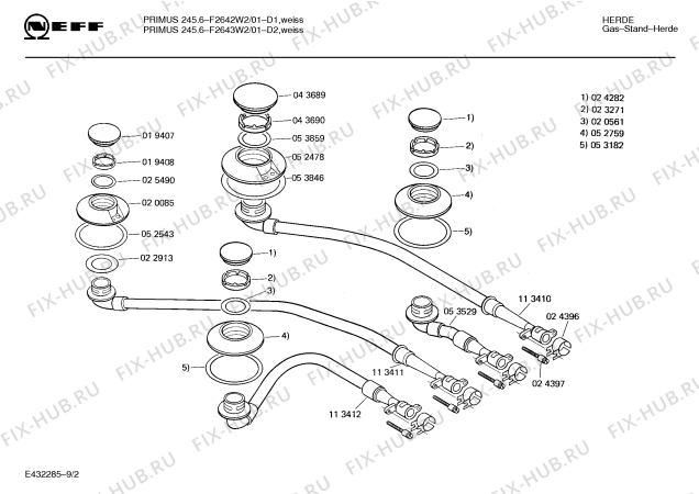 Схема №9 J2533W0 J 253 с изображением Газовый кран для плиты (духовки) Bosch 00091046