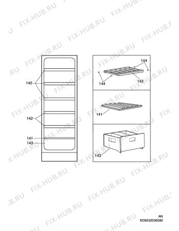 Взрыв-схема холодильника Electrolux SC361W - Схема узла C10 Interior