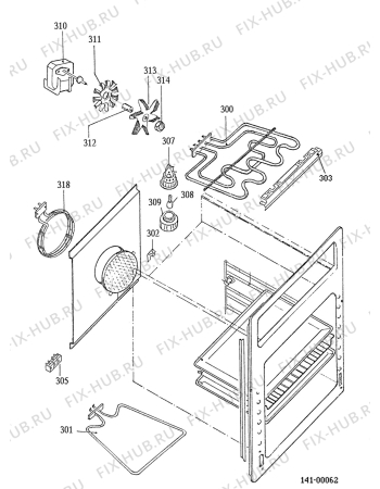 Взрыв-схема плиты (духовки) Electrolux CO3366B - Схема узла Functional parts