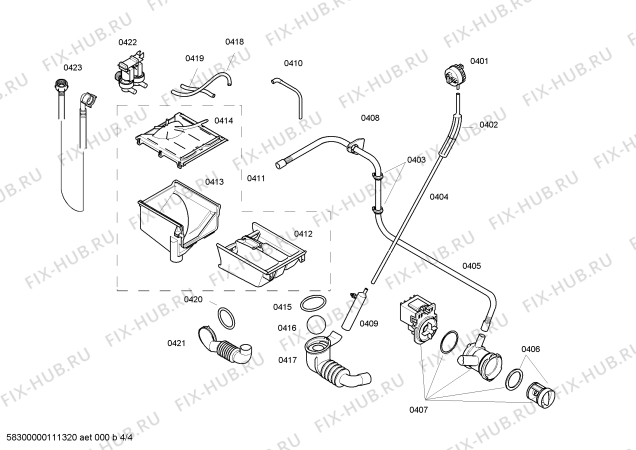 Взрыв-схема стиральной машины Bosch WFC41028TI Maxx WFC41028 - Схема узла 04