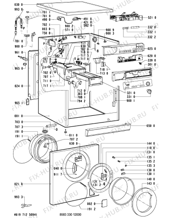 Схема №2 WAK 1600 HE/2-D с изображением Соединительный элемент Whirlpool 481253018001