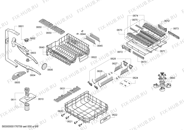 Взрыв-схема посудомоечной машины Siemens SN27M880TR - Схема узла 06