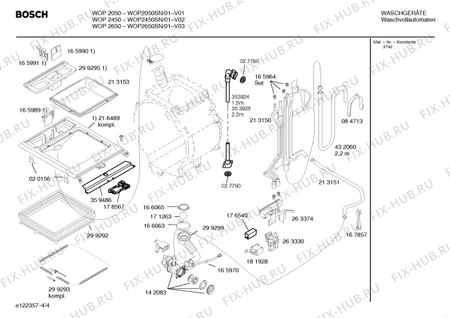 Схема №4 WOP2450SN WOP2450 с изображением Панель управления для стиральной машины Bosch 00432737