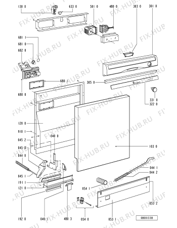 Схема №3 ADP DYNAMIC с изображением Мини-ручка для посудомоечной машины Whirlpool 481941258798