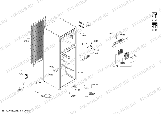 Схема №2 KD33VVI31 Siemens с изображением Дверь для холодильника Siemens 00713955