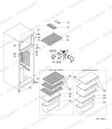 Схема №2 WTE22112 W с изображением Шарнир для холодильной камеры Whirlpool 480132103193