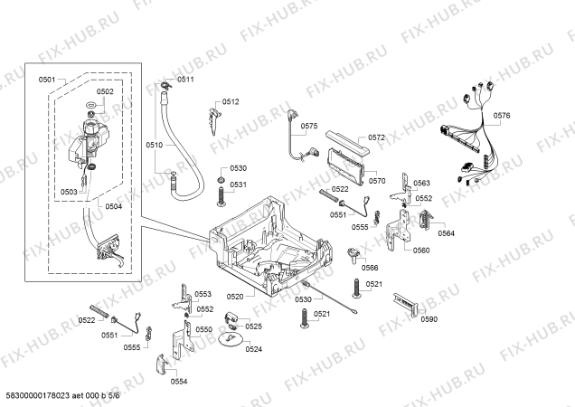 Схема №3 SR6VZM1CH Adorina 45 S с изображением Передняя панель для посудомойки Bosch 00746106