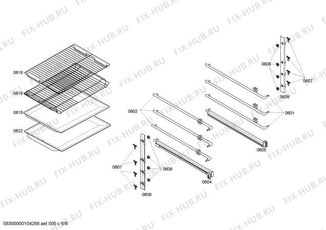 Схема №6 U14M42S0GB с изображением Кронштейн для электропечи Bosch 00668405