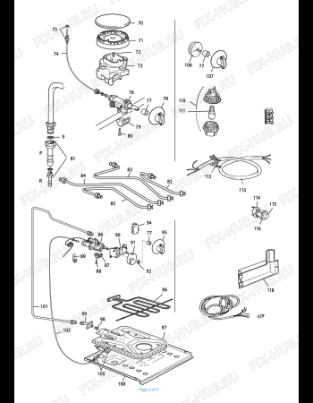 Взрыв-схема плиты (духовки) DELONGHI 8443XGB - Схема узла 2